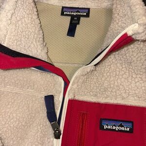 Patagonia Red and Cream Puffer Jacket